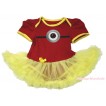 Red Baby Bodysuit Yellow Pettiskirt & Minion Print JS4281